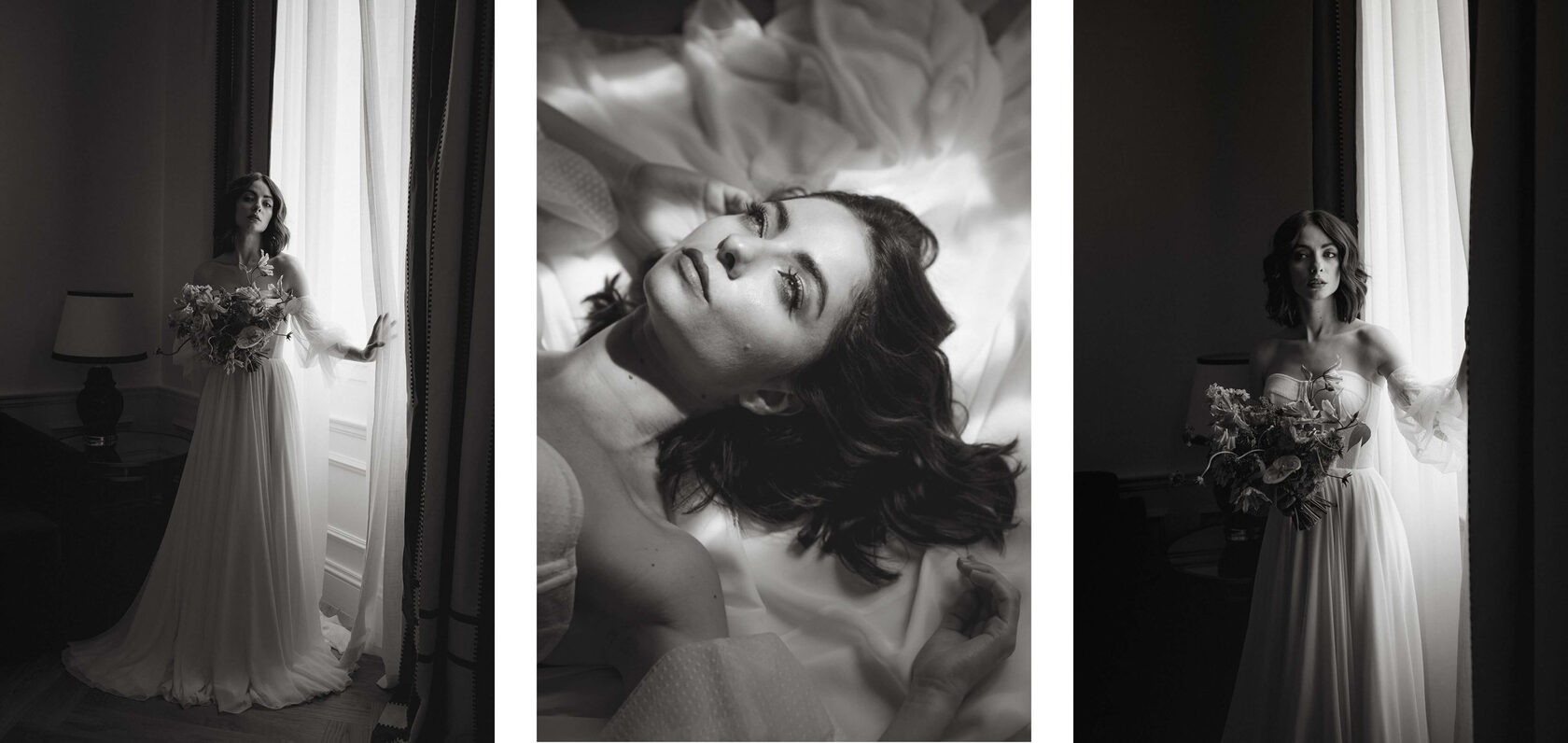 Editorial: Michela in her wedding dress, Palazzo Ripetta, Rome