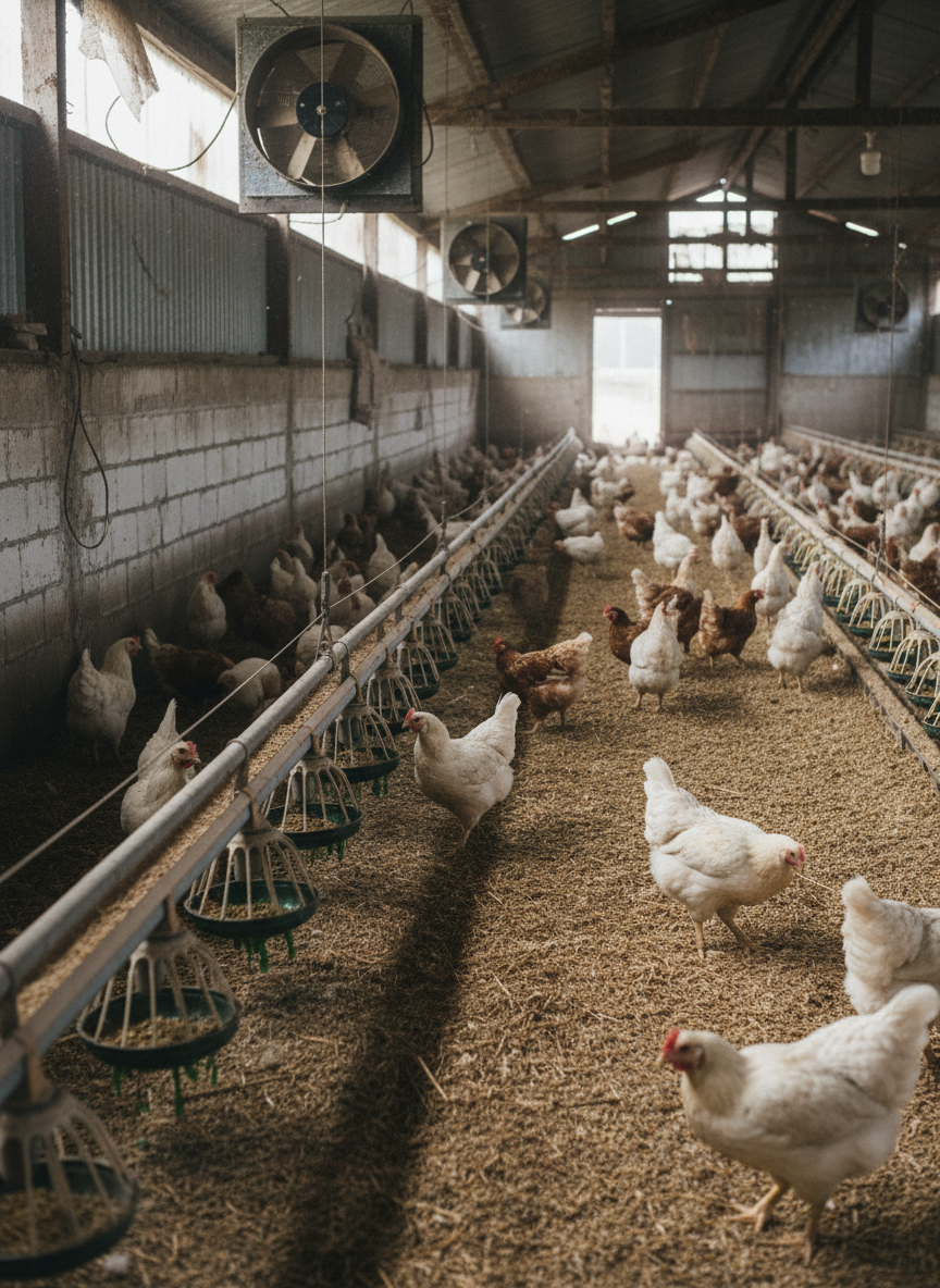 Система вентиляции птичника: приточно-вытяжная и туннельная