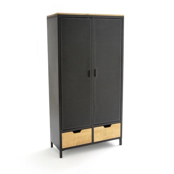 Купить шкаф в стиле лофт LOFT SH015 из металла и дерева на заказ в Москве, дизайнерские шкафы лофт Loft Style