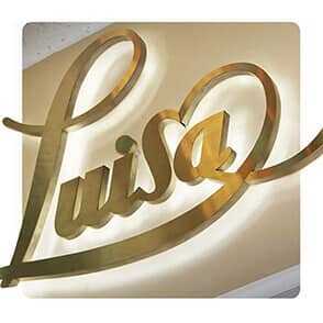рекламные буквы из нержавеющей стали Luisa