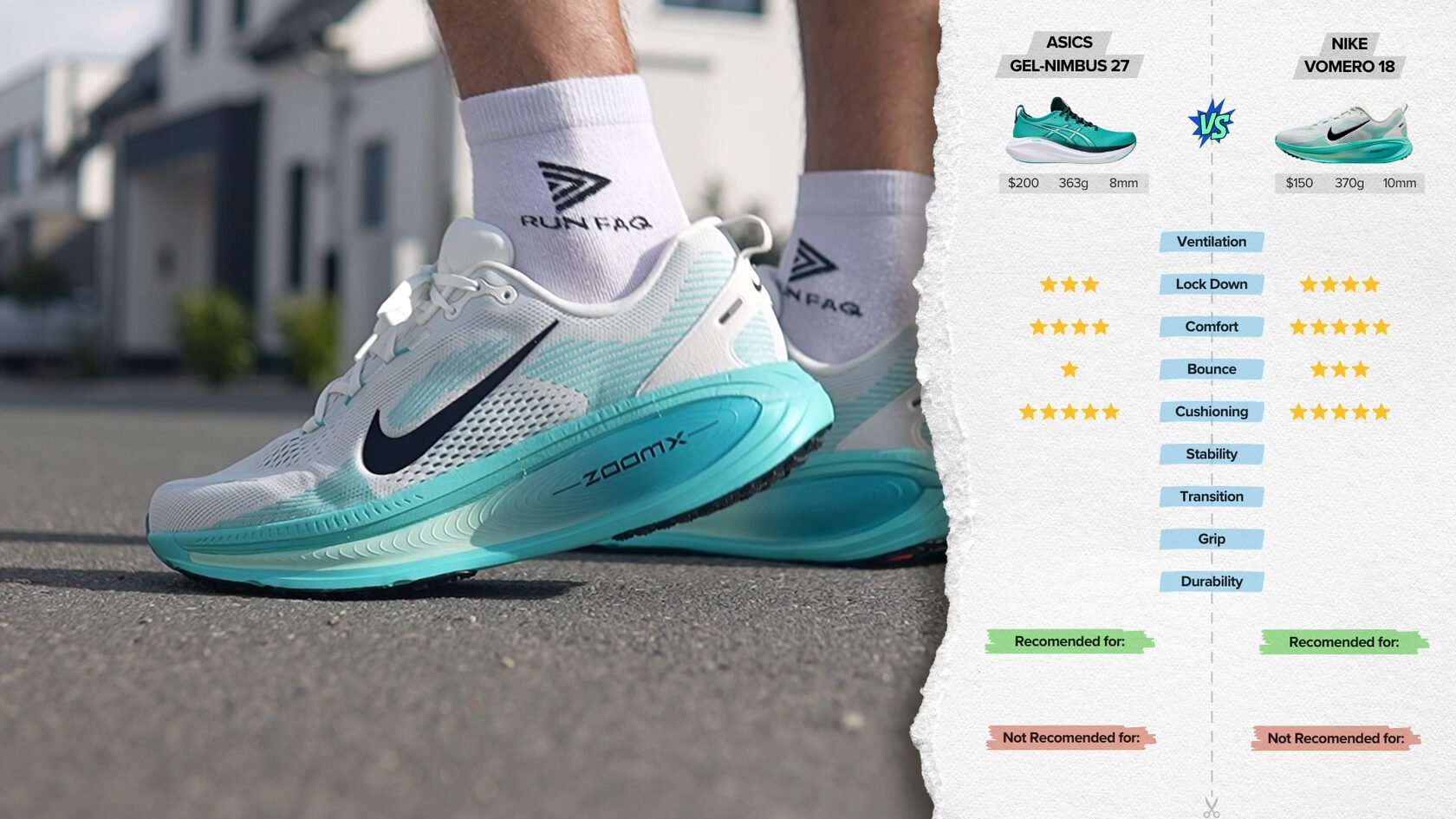 ASICS Nimbus 27 vs Nike Vomero 18 Review
