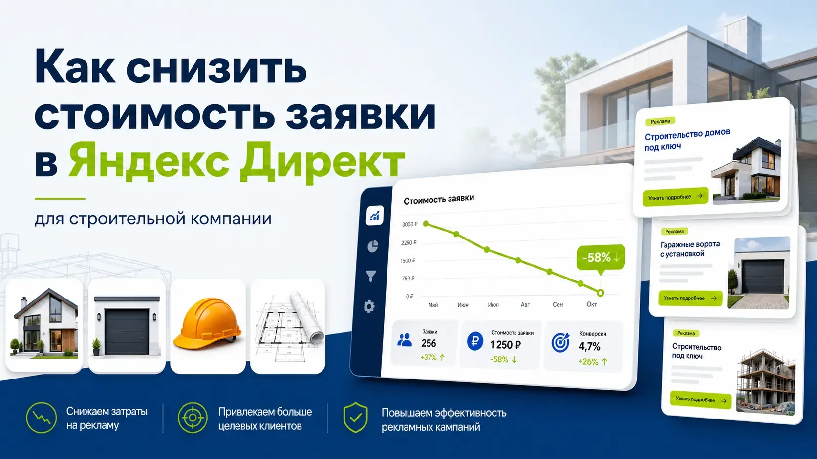 Как снизить стоимость заявки в Яндекс Директ для строительной компании