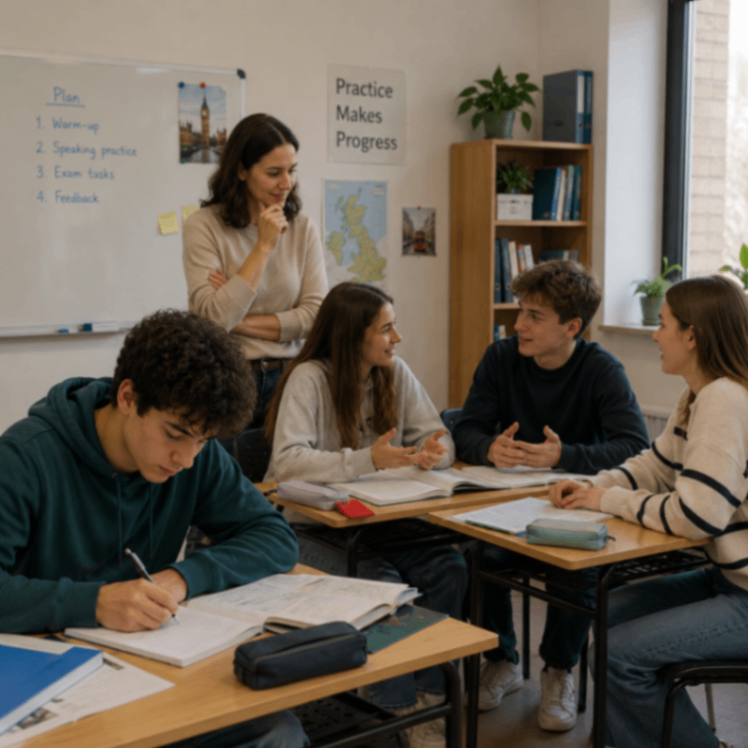 Преподаватель ведёт по маршруту