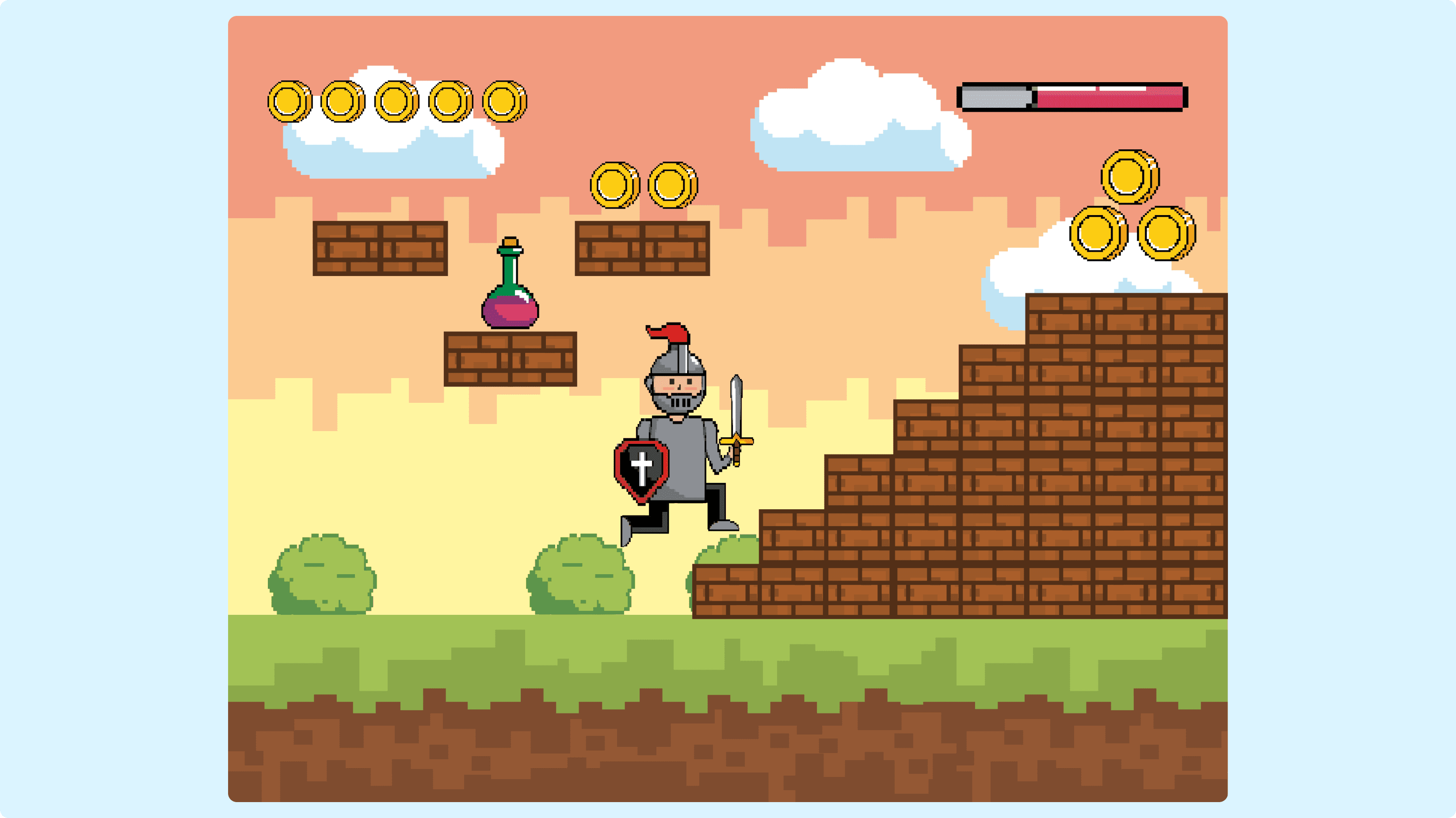 Иллюстрация с прохождением игры — этапы проекта