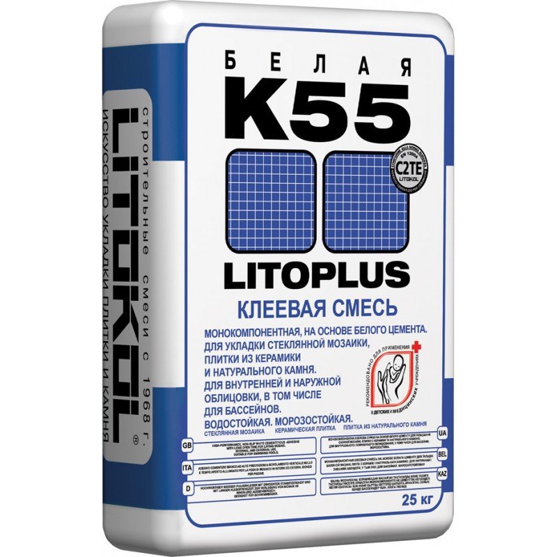 Клей белый плиточный Litoplus K55
