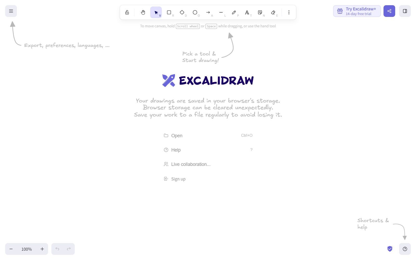 Excalidraw whiteboard screenshot (October 2026)