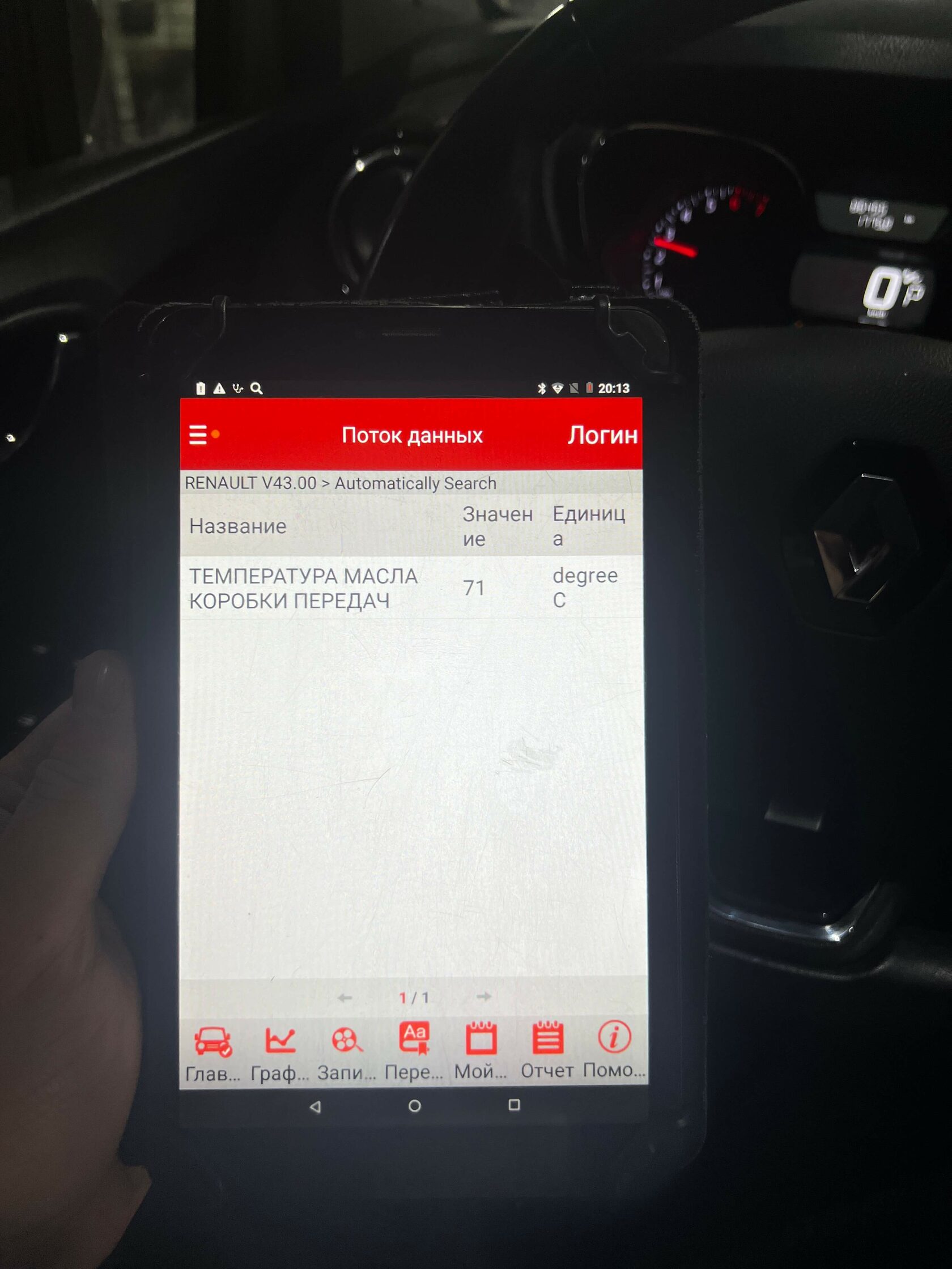 Контроль вариатора Renault сканером