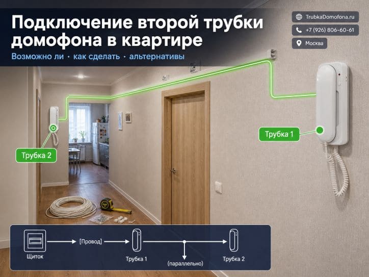 Подключение второй трубки домофона в квартире: возможно ли это и как сделать правильно