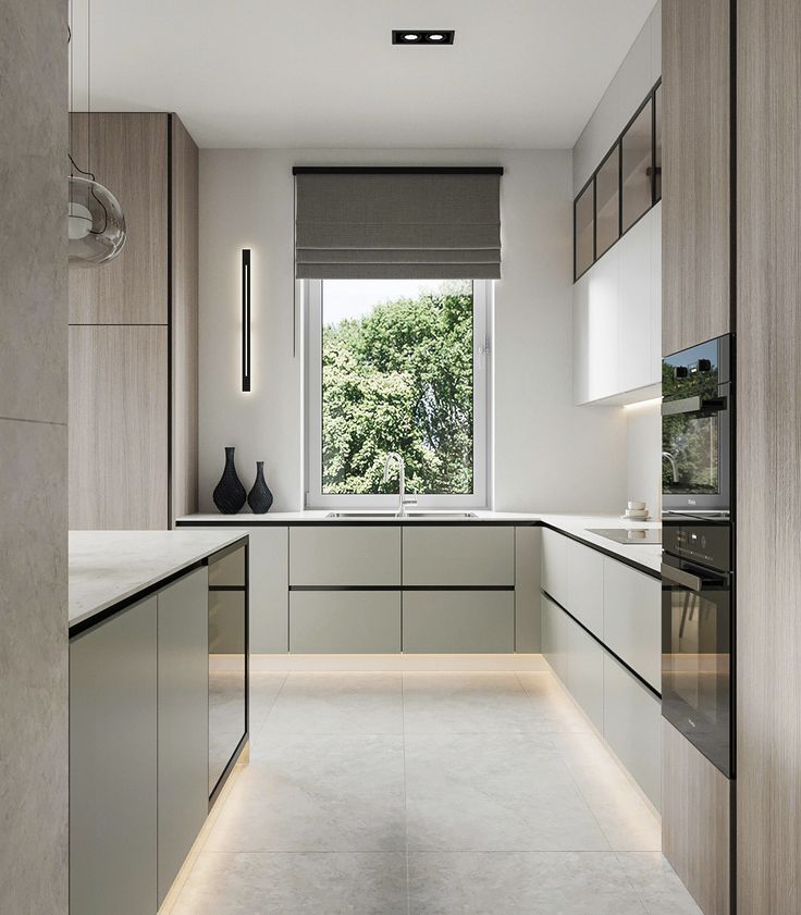 Кухня с мойкой у окна