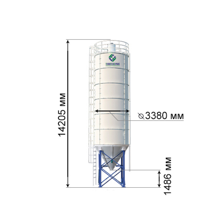 Силос емкость. Силос 500 м3 чертеж. Силос 500 тонн чертеж.