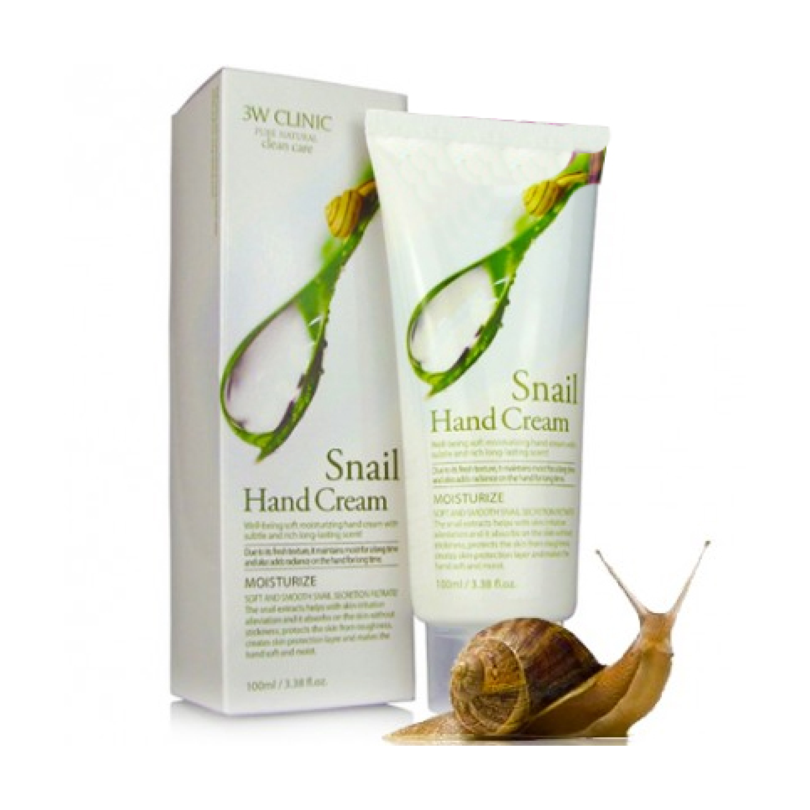 Clinic snail. 3w Clinic Snail hand Cream. 3w Clinic Moisturizing Snail hand Cream увлажняющий крем для рук с муцином улитки. 3w Clinic крем д/рук 100 мл улитка. 3w Clinic крем для рук с экстрактом слизи улитки - Snail hand Cream, 100мл.