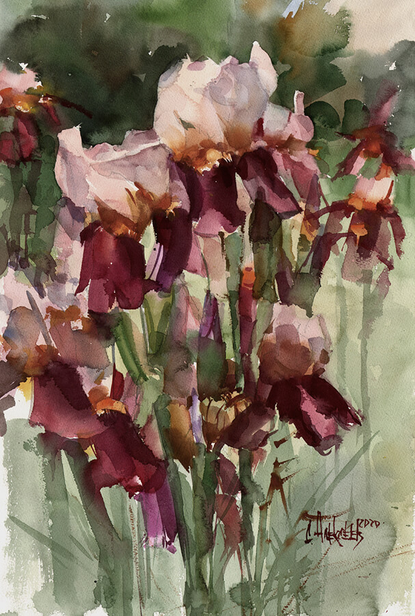 Crimean Irises. 2020. Watercolor on paper, 56x36 cm