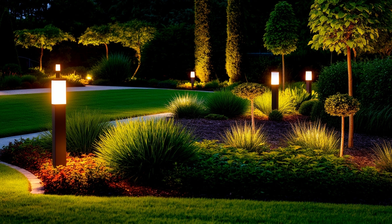 Фонари и светильники для освещения загородного участка обеспечивают безопасность, удобство передвижения в темное время суток и создают уютную атмосферу на территории.