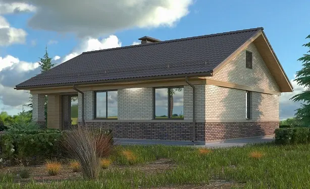 Проект одноэтажного дома с двускатной кровлей (C-84): изображение 4