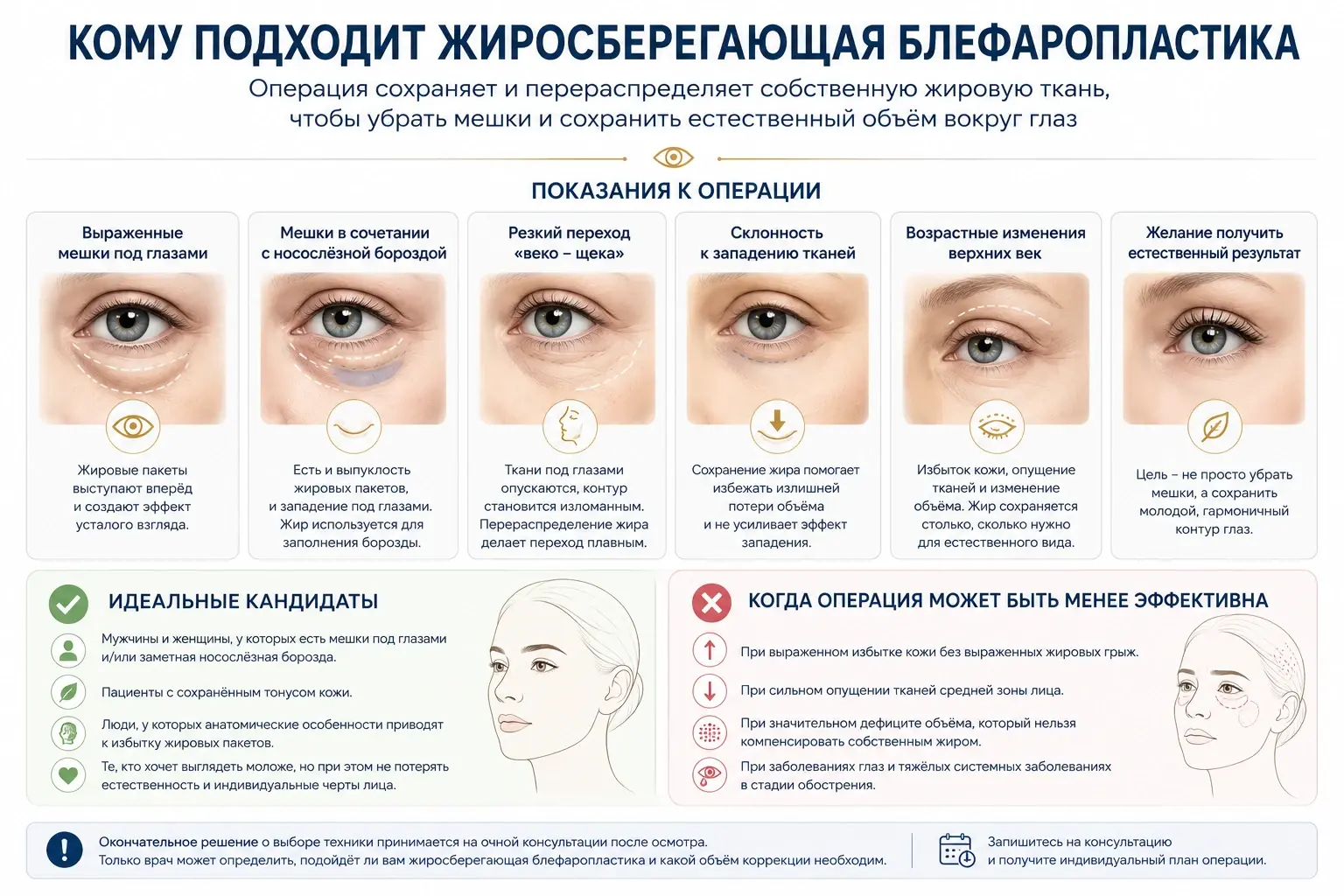 Кому подходит жиросберегающая блефаропластика