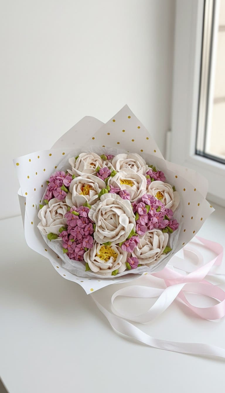 Букет из зефира в диаметре 20 см 2