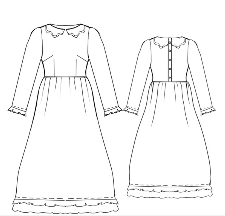 Технический рисунок платья