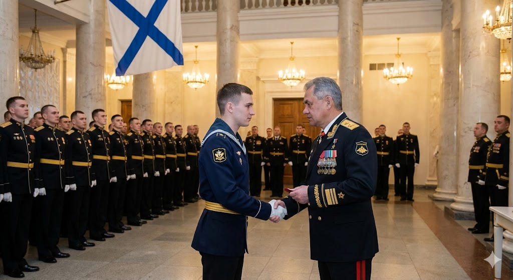 Церемония награждения офицеров в День главного штаба ВМФ России 15 января