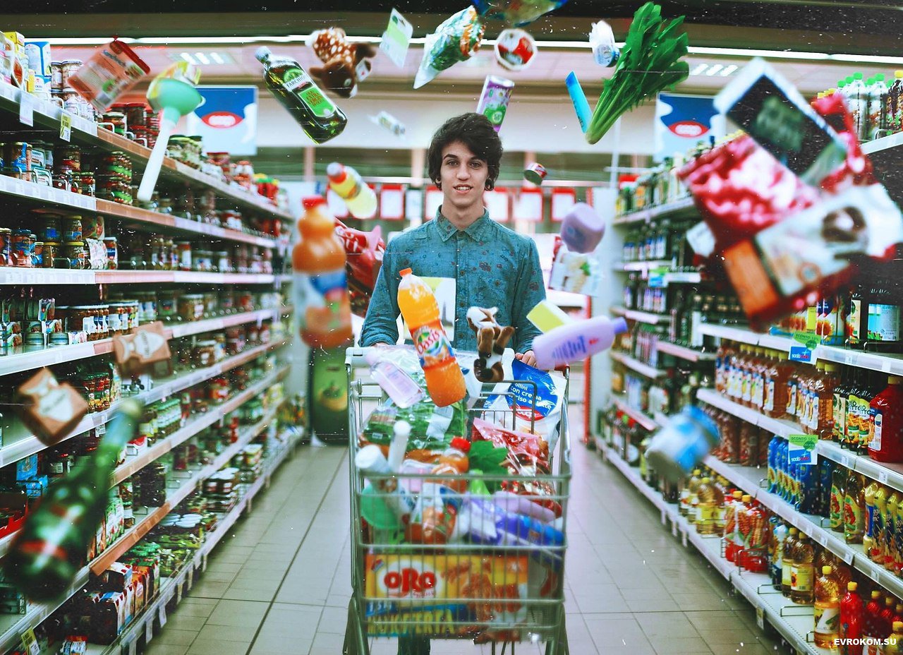 Коммерческое фото для рекламы супермаркета
