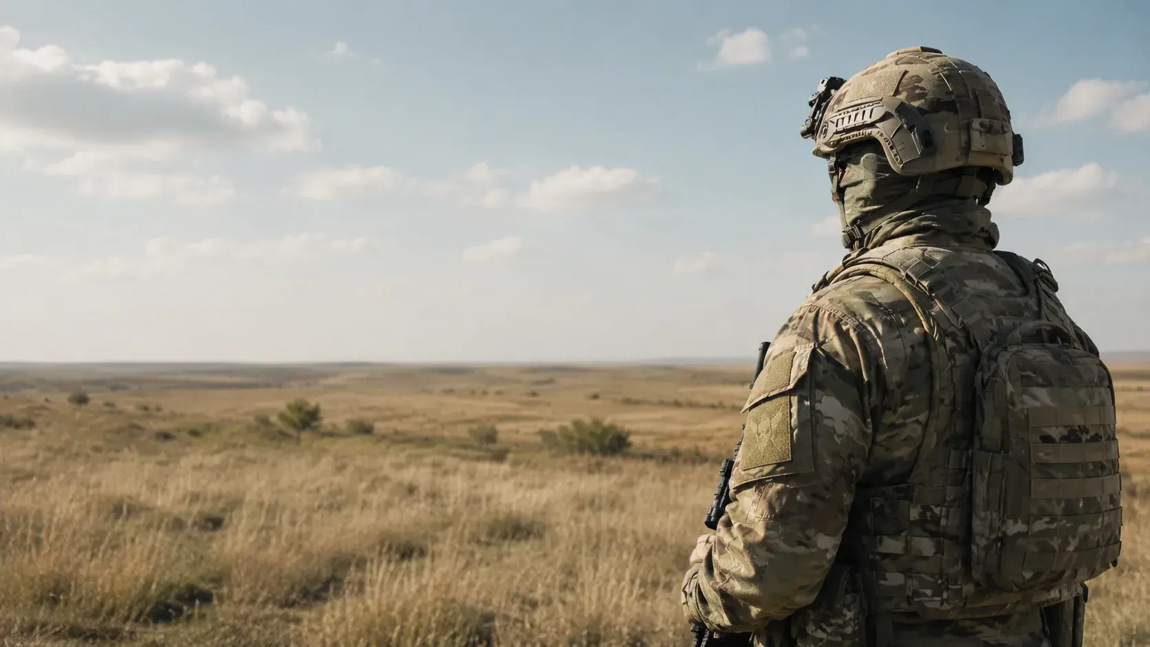 Боец в поле