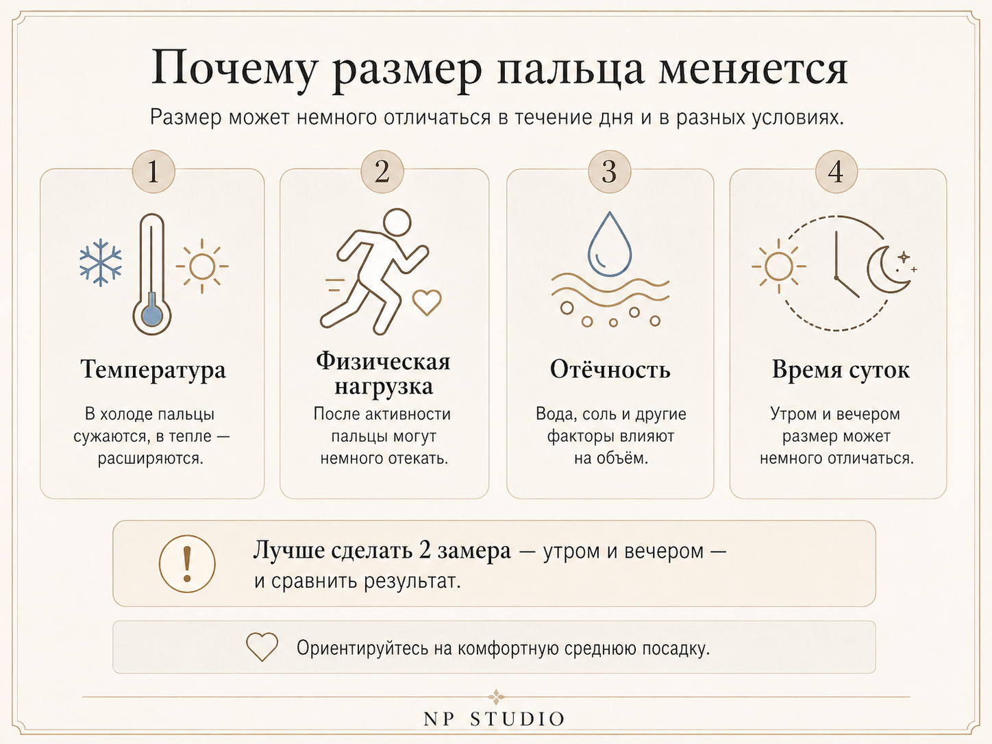 Почему размер пальца меняется в течение дня
