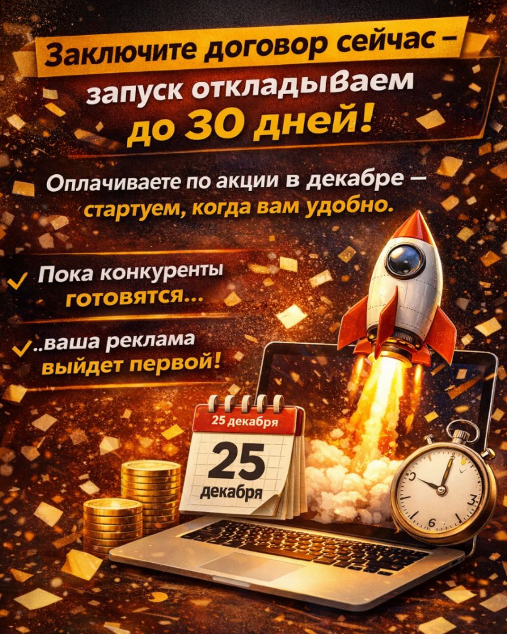 Уникальное предложение по отложенному запуску продвижения на Авито!