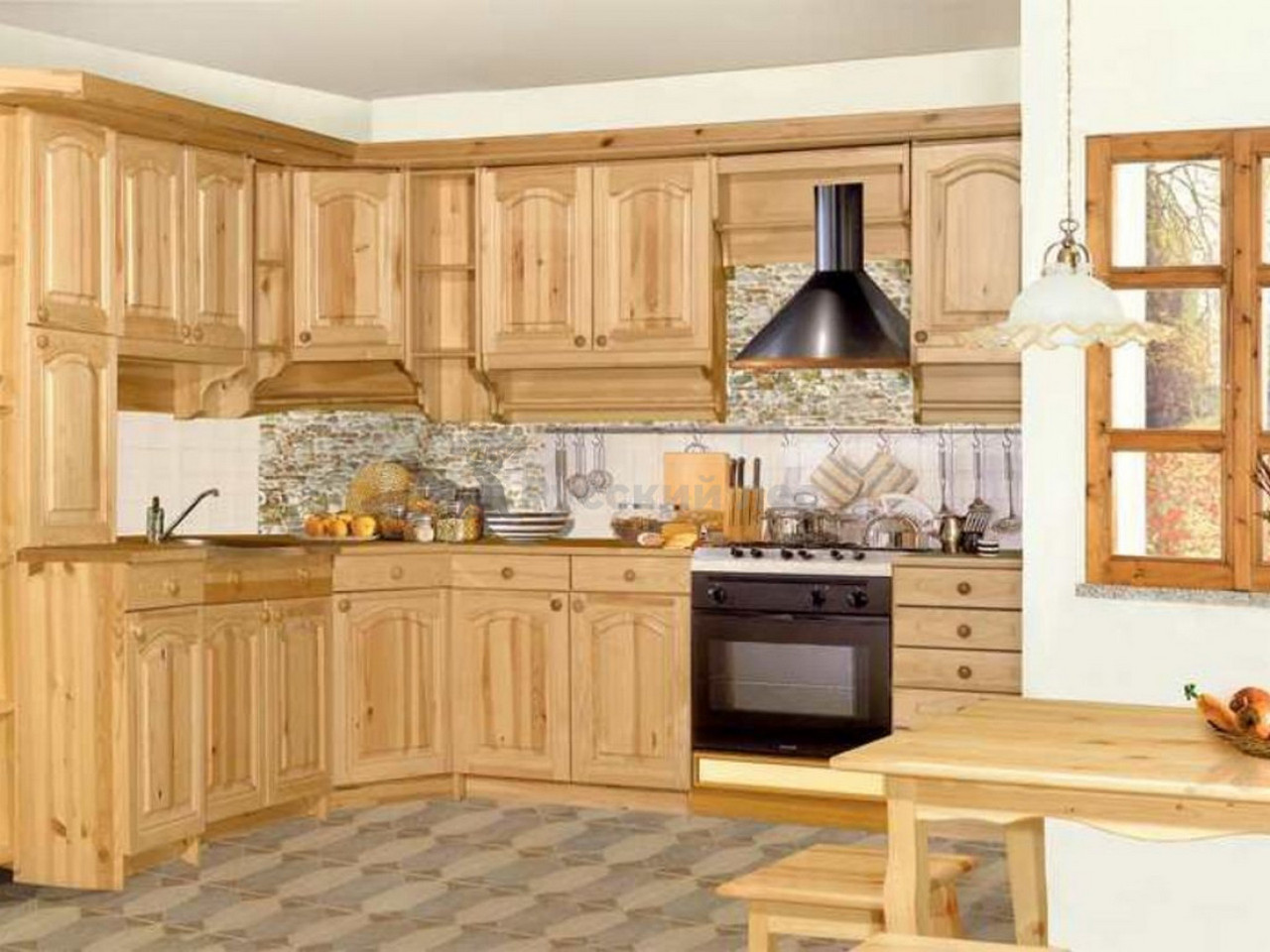 кухонный гарнитур из дерева фото