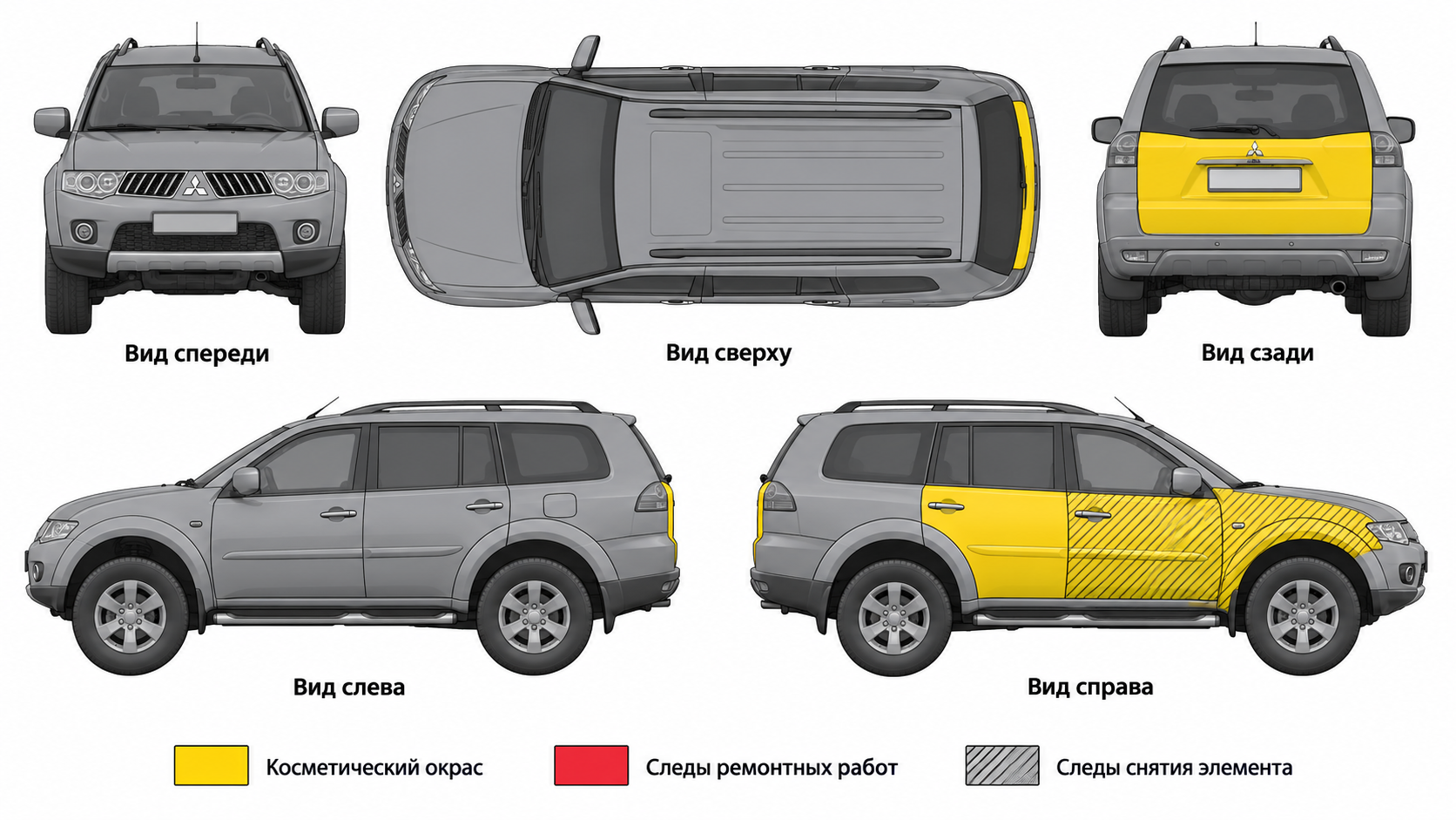 Карта ЛКП Mitsubishi Pajero Sport