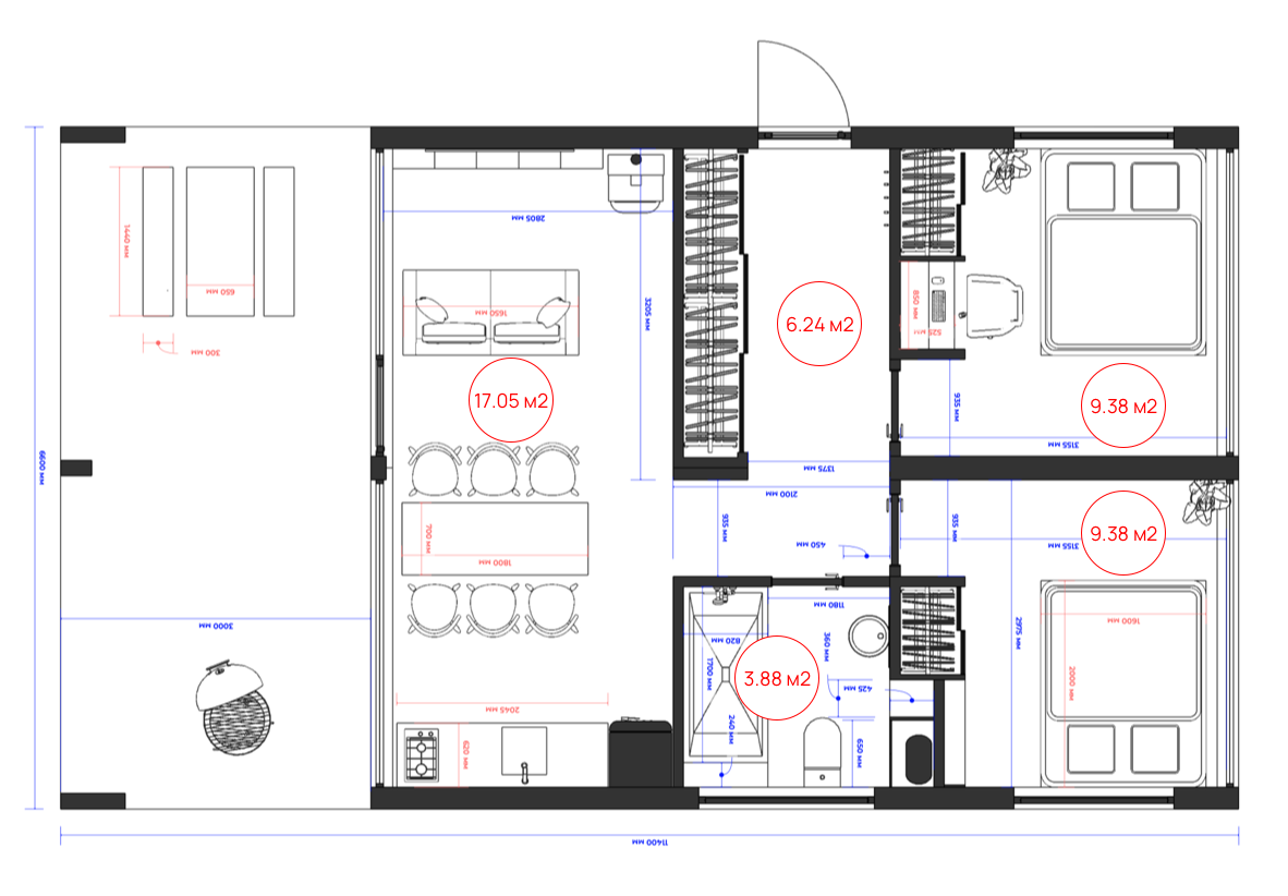 Жилой модуль в Ейске планировка
