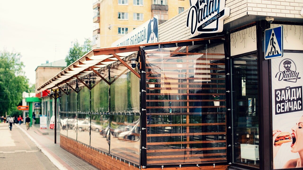 Мягкие окна для кафе и коммерческой террасы