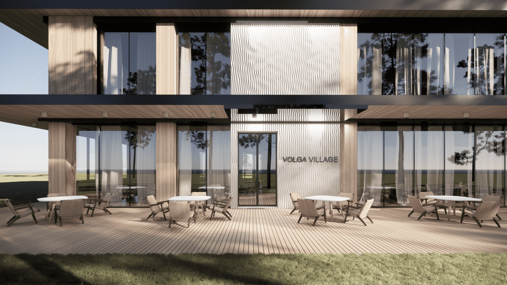 Фасад и входная группа ресторана: витрина, навигация и городской контекст