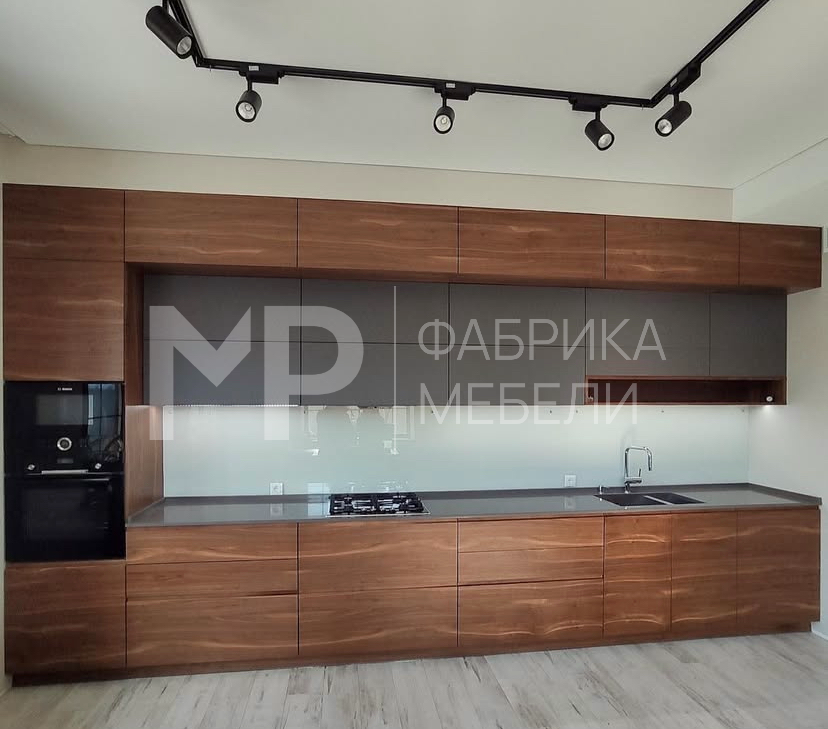 прямая кухня под дерево