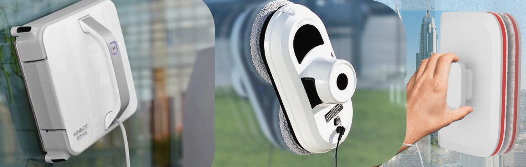 Роботы для мойки окон: квадратные и круглые модели, различия по форме корпуса и способу крепления.