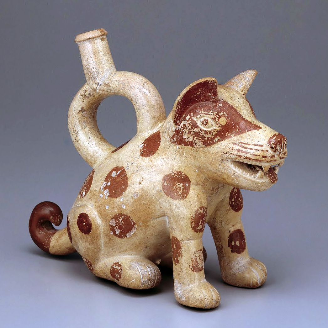 Сосуд в виде собаки. Моче, 1-800 гг. н.э. Коллекция Museo Larco, Lima.