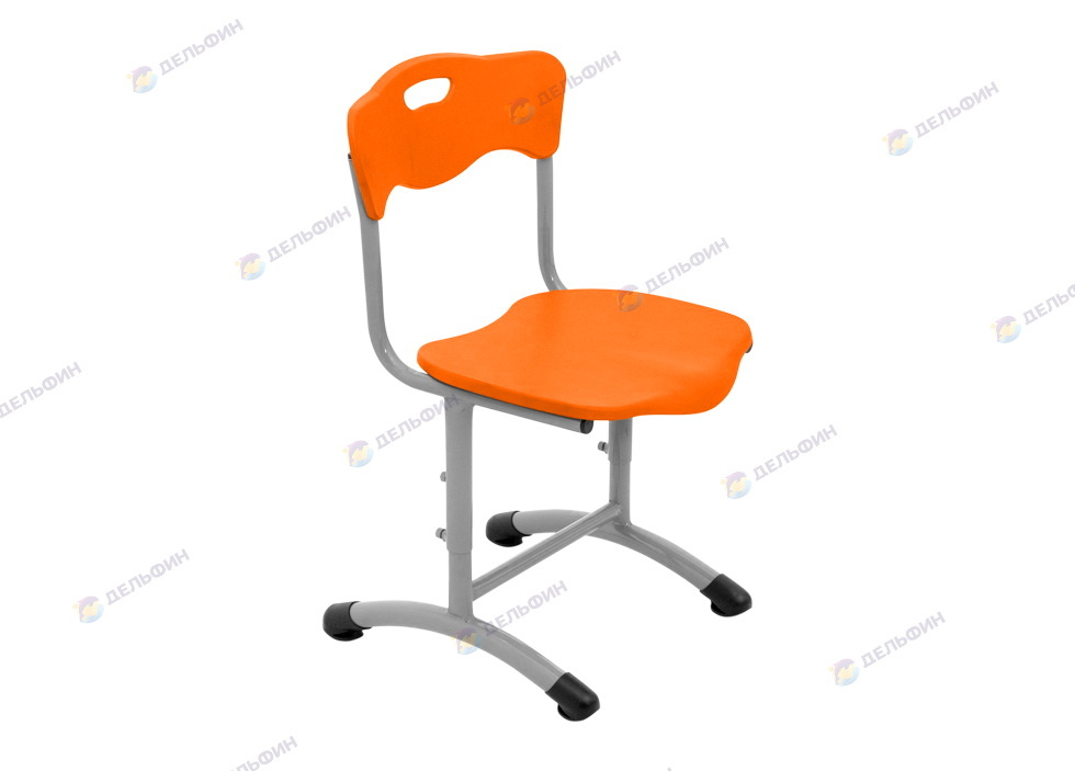 школьный стул регулируемый для начальных классов сиденья и спинки пластик оранжевый