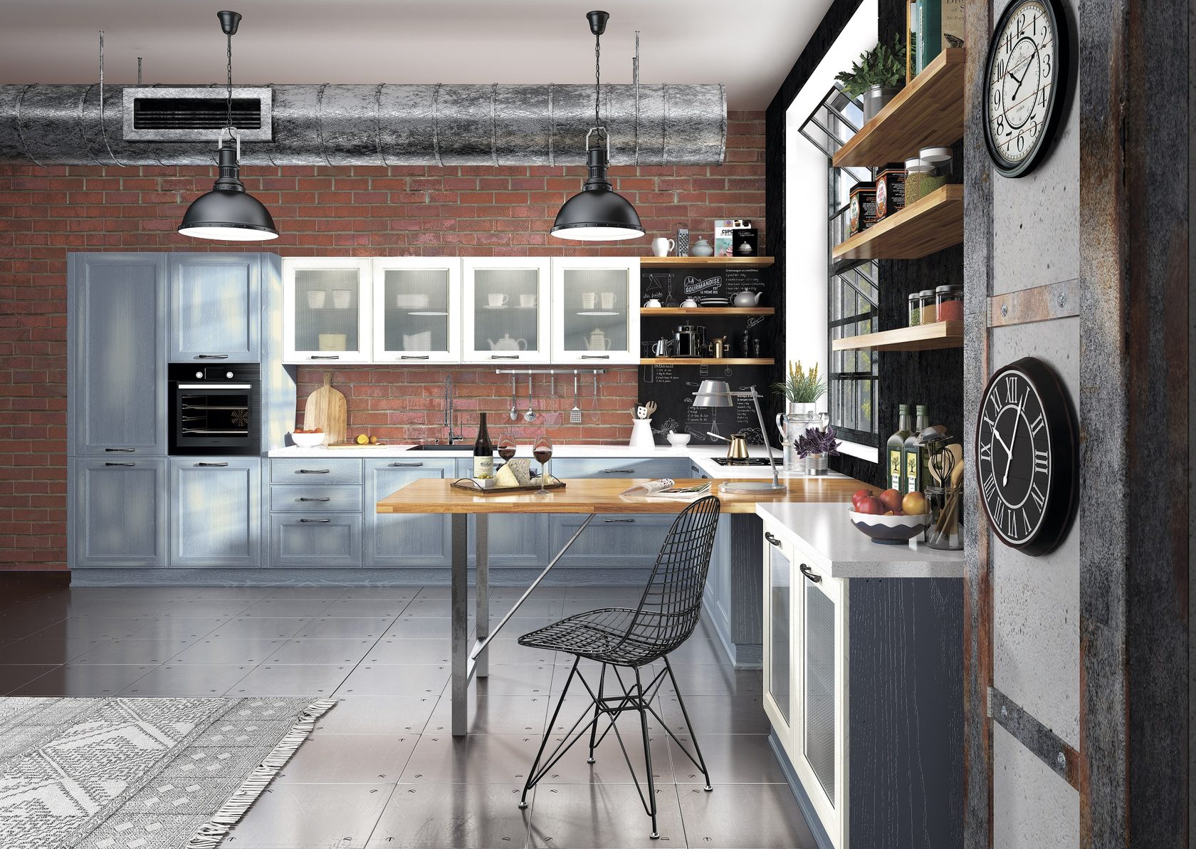 кухня лофт дизайн интерьера фото стильные