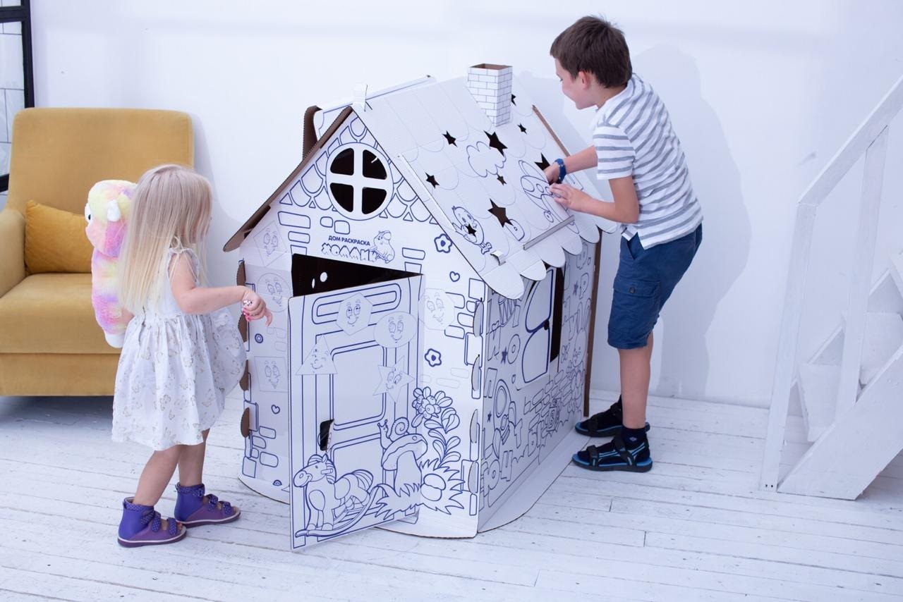 Картонный домик для детей раскраска