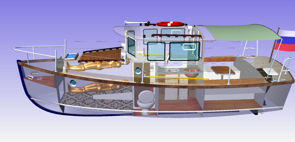 Постройка катера. Проект водоизмещающего моторного катера для самостоятельной постройки