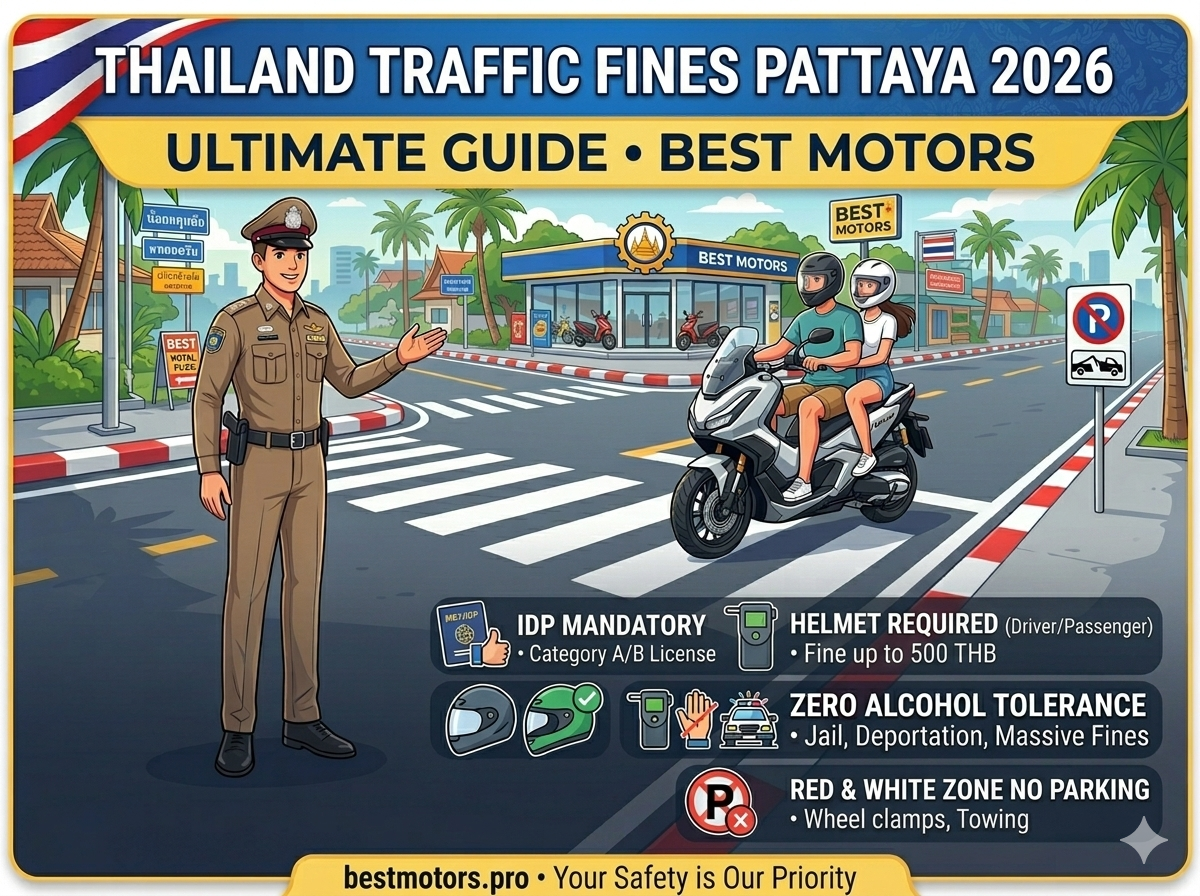 police traffic fines for car and bikes pattaya