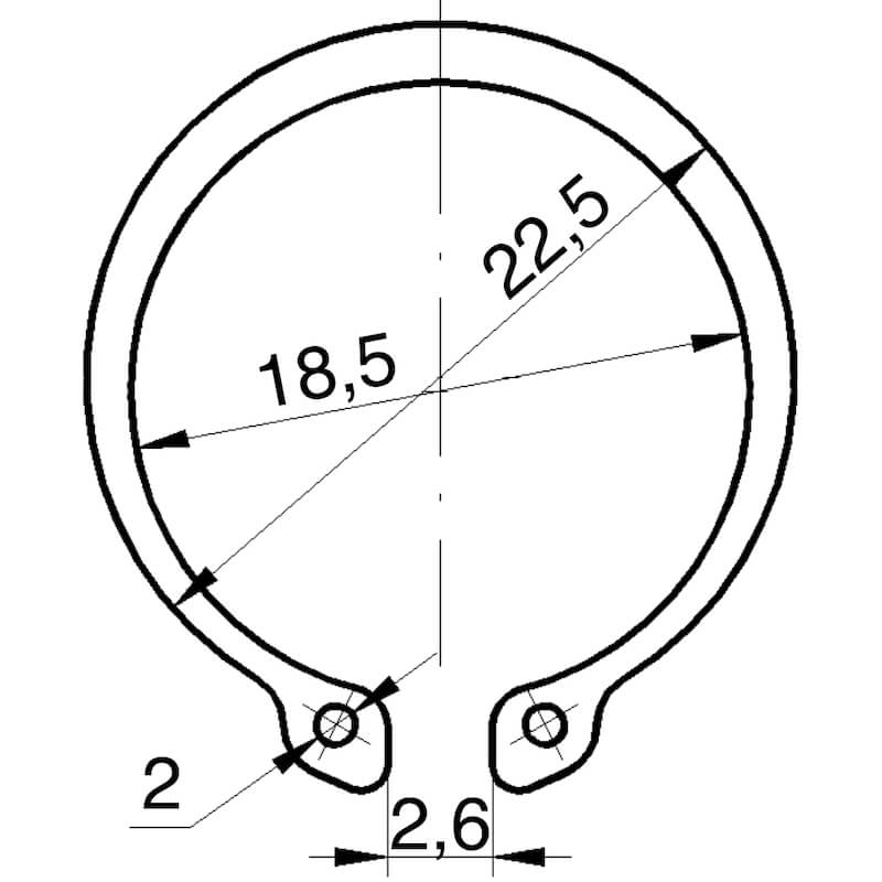Пружинная шайба Ø20 мм. (стопорное кольцо наружное) - М-Пласт