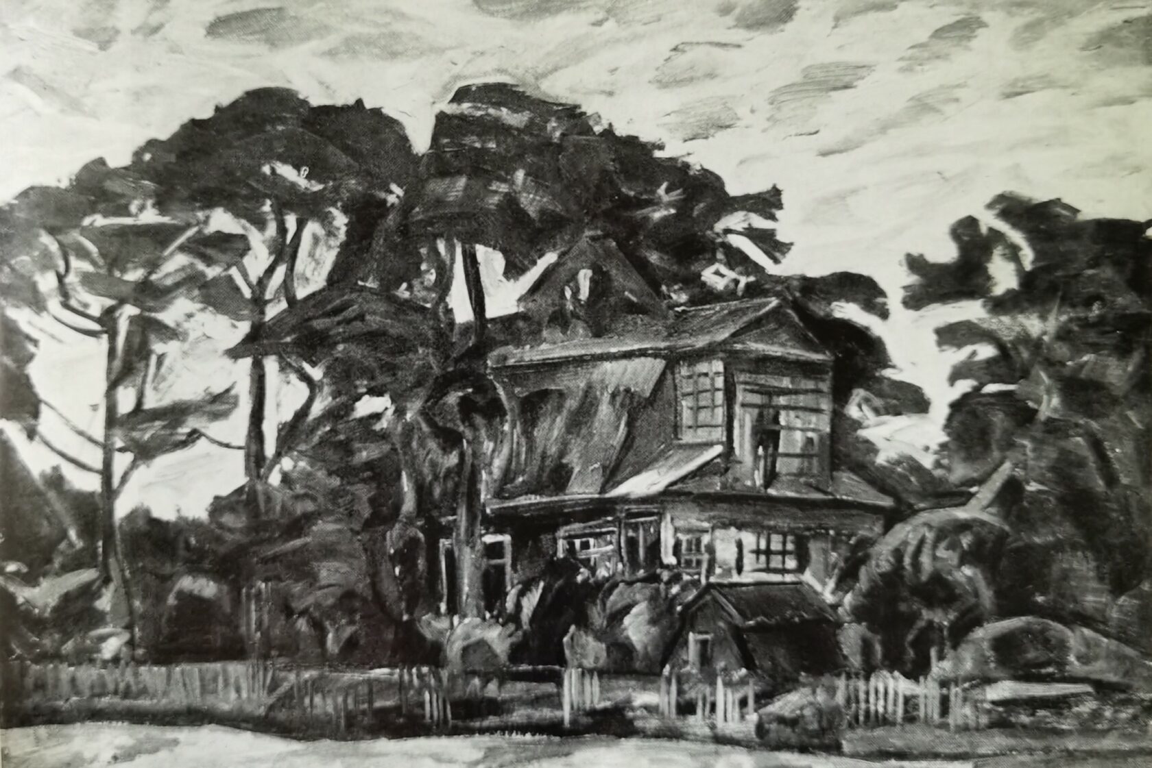 Дом художника Платова в соснах, 1973 г.
