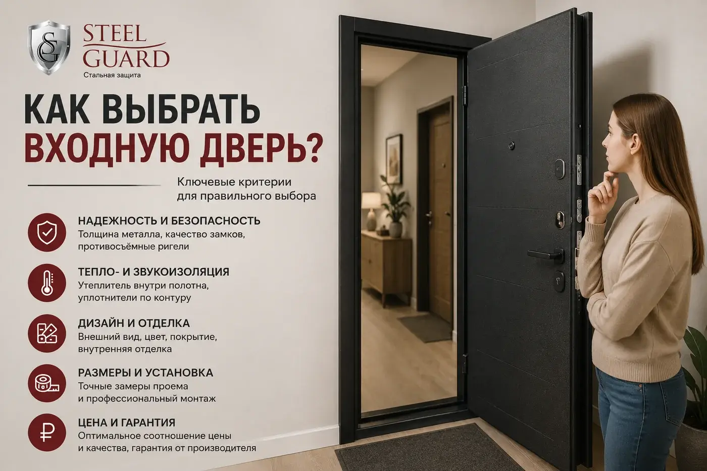 Как выбрать входную дверь - руководство от Steel Guard.