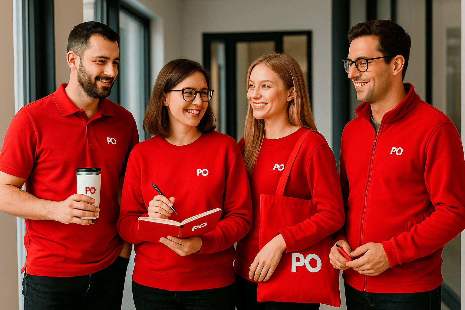 Фирменные кружки, сумки и толстовки с вышивкой — примеры внутренней сувенирки агентства