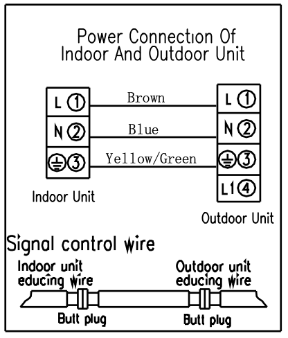 Схема подключения внешнего блока Dahatsu DHP/DHV