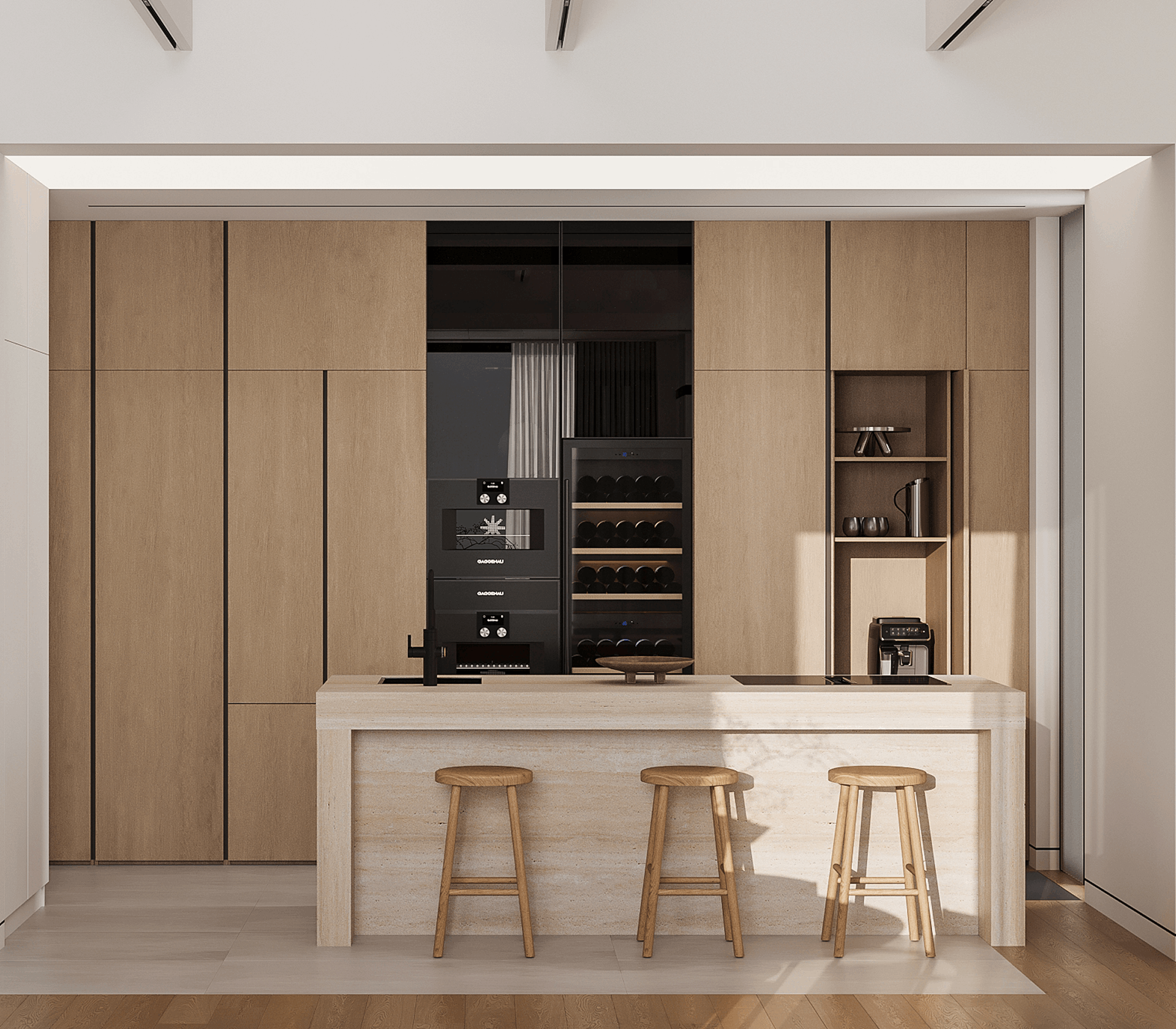 дизайн интерьера современной кухни в доме