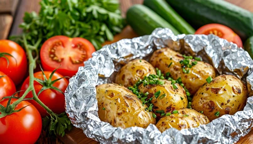 картофель целиком в фольге в духовке