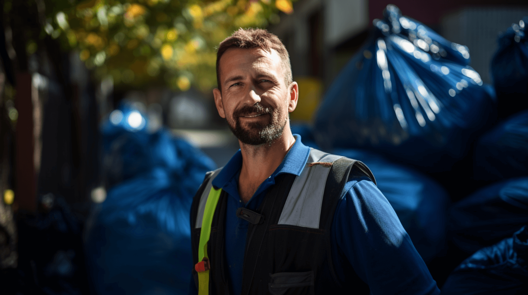 директор на фирма за почистване на мазета и тавани усмихва се след работа