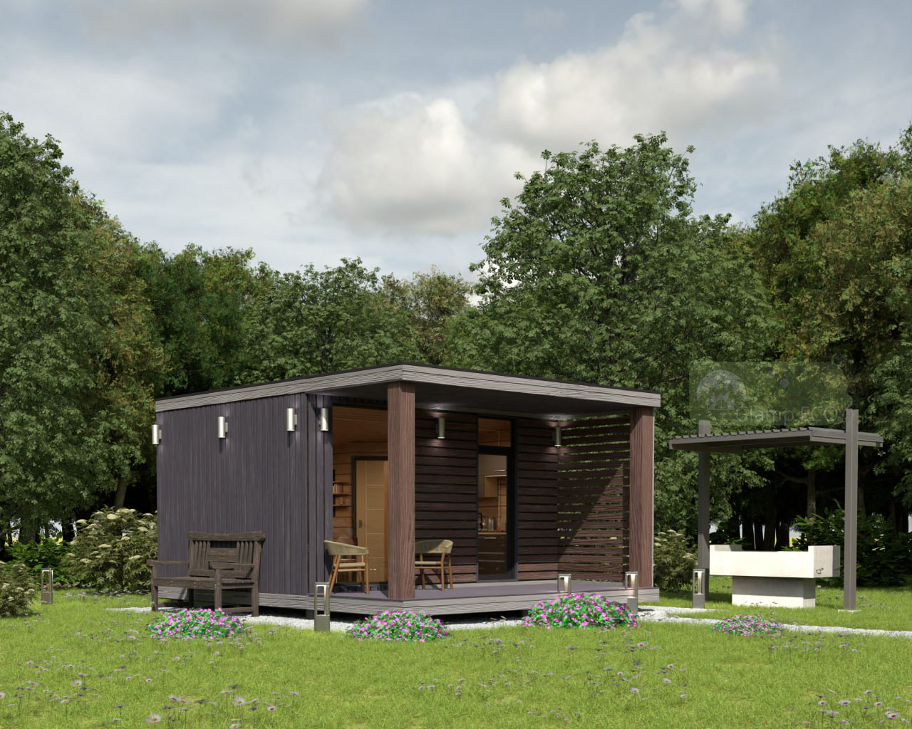 Гулькевичи модульный дом веранда