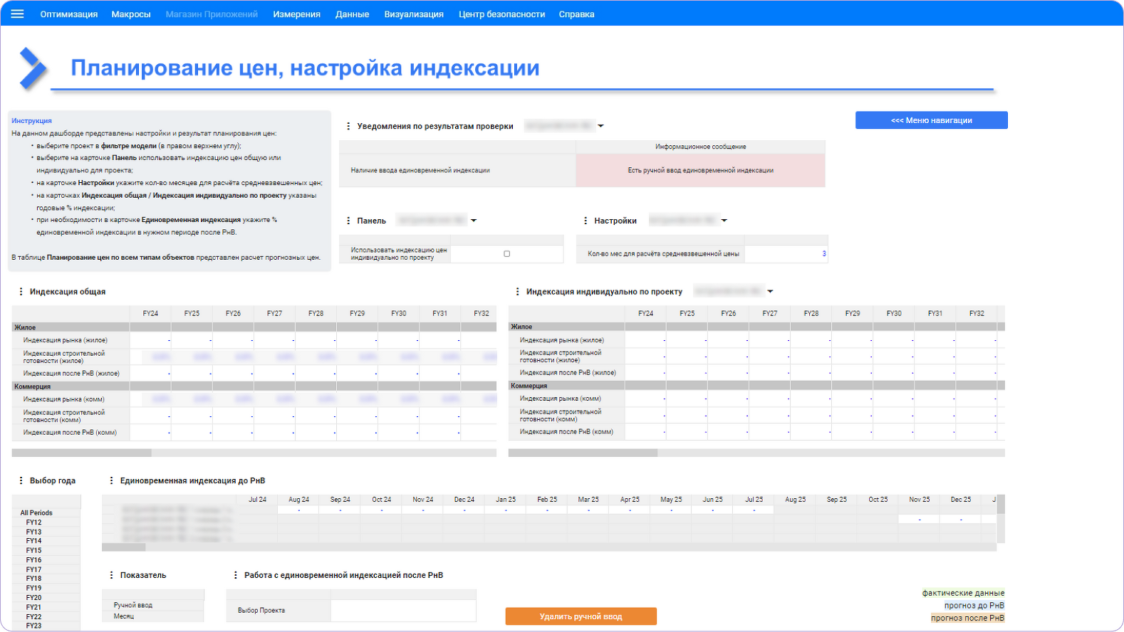 Планирование цен, настройка индексации