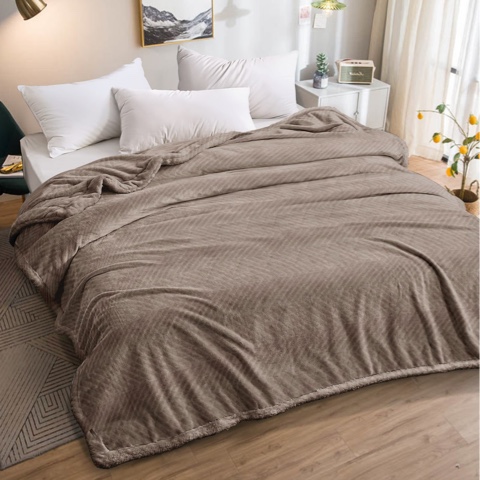 Плед Велсофт (Wellsoft) цвет Темно коричневый, Лайт Волны, арт 8855123ФС-123V